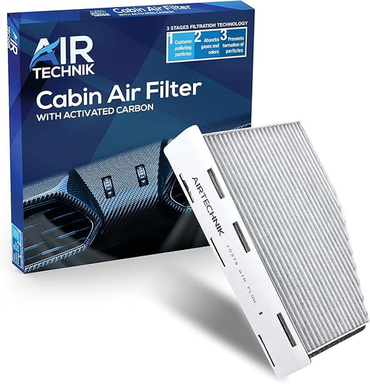 AirTechnik CF10373 Cabin Air Filter w/Activated Carbon | Fits Audi A3, A3 Quattro, Q3, TT Quattro, VW Beetle, Caddy III, CC, Tiguan, EOS, Golf, GTI, Jetta, Passat, R32, Rabbit - CUK2939