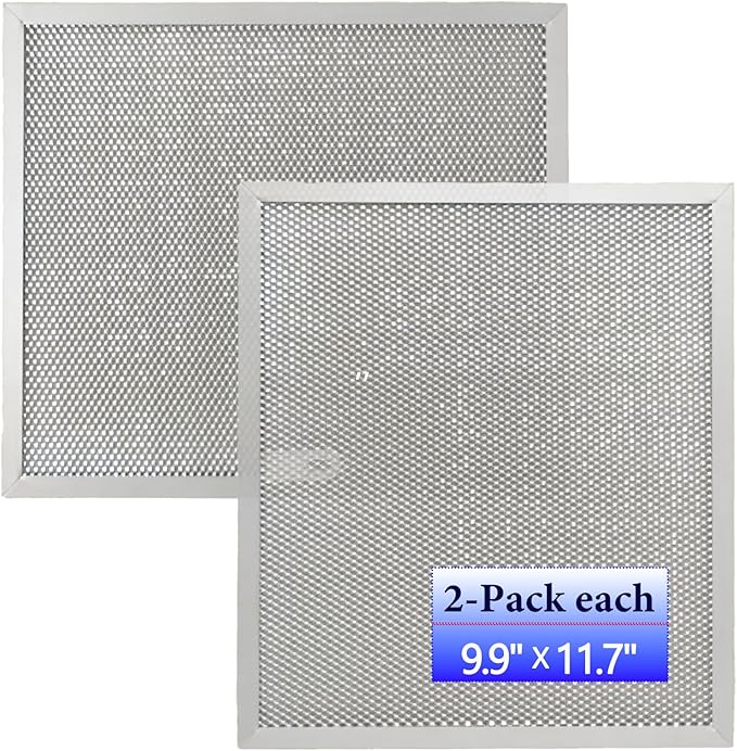 2-Pack upgraded Stove Hood Vent Filters 97007894 kitchen vent hood filter 9.9" x 11.7" Fit's Bro-an Range Hood Filter Replacement and Nutone Kitchen Exhaust Fan Filter Screen