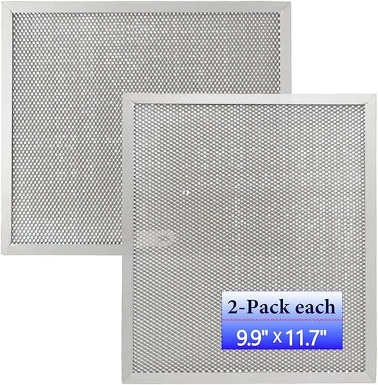 2-Pack upgraded Stove Hood Vent Filters 97007894 kitchen vent hood filter 9.9" x 11.7" Fit's Bro-an Range Hood Filter Replacement and Nutone Kitchen Exhaust Fan Filter Screen