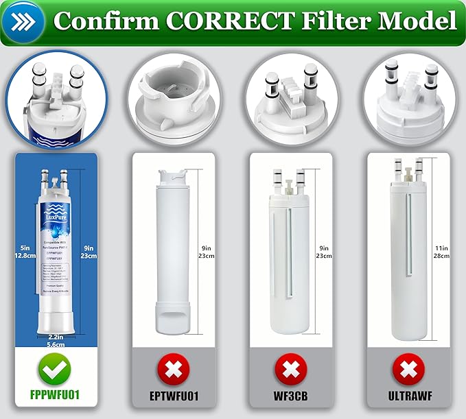 PWF-1 FPPWFU01Refrigerator Water Filter & PureAir Ultra II PAULTRA2 Air Filter Combo, Compatible with Frigidaire FRIGCOMBO13, FRSS26L3AF, FRSS2333AS, FRSC2333AS, FRSS2323AB, (1+1- Combo)