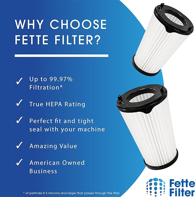Fette Filter - 2 Pack Vacuum Filters Compatible with Stick Vacuum VAF-1TM EHVS2510AW VS3510AR, Compare to Part# EL65522
