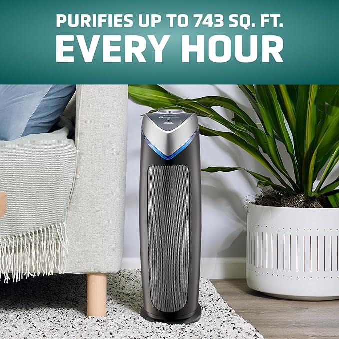 GermGuardian Air Purifier for Home with HEPA Pure Filter, for Wildfire Smoke, Pet Dander, Pollen, Odors, Large Rooms up to 743 Sq. Ft., Removes 99.97% Pollutants, UV-C, 2-Pack, 22