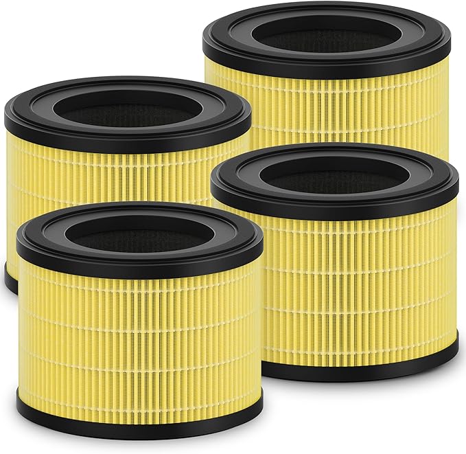 4 Pack AP-S0610L HEPA Replacement Filter Compatible With MOOKA AP-S0610L Purifier，3-IN-1 H13 True Hepa & High-Efficiency Activated Carbon for smoke, odor, dander, etc