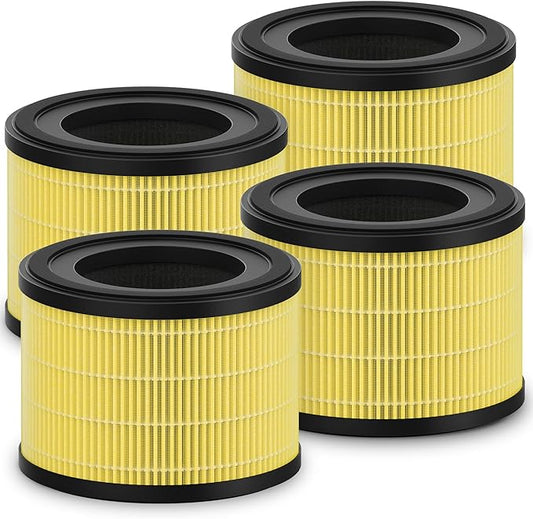 4 Pack AP-S0610L HEPA Replacement Filter Compatible With MOOKA AP-S0610L Purifier，3-IN-1 H13 True Hepa & High-Efficiency Activated Carbon for smoke, odor, dander, etc