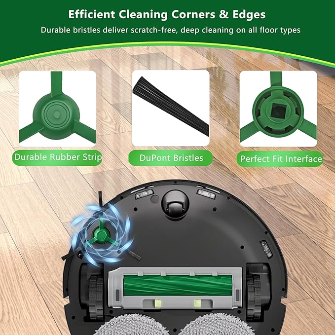 23PCS Replacement Parts Kit for iRobot Roomba Plus 505/405 Combo Robot Vacuum, Includes 2 Roller Brushes, 4 Mop Pads, 4 HEPA Filters, 6 Side Brushes, 6 Vacuum Bags, 1 Cleaning Tool