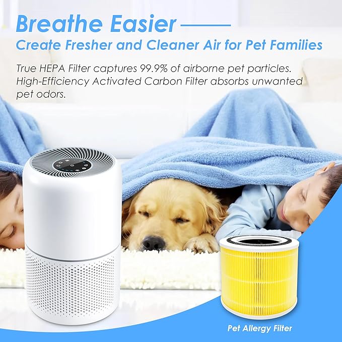 Core 300 Pet Allergy Replacement Filters, Made in TAIWAN, Compatible with LEVOIT Core 300, Core 300S VortexAir Air Purifier, H13 Grade True HEPA Filter Replacement, Core 300-RF-PA, 2-Pack