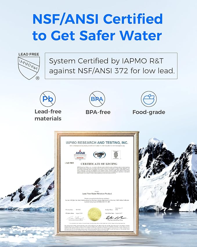 Waterdrop FC-02 Alkaline Water Filter for Sink Faucet, Filter Life Reminder, Tap Water Filter for Kitchen Sink, NSF Certified Reduces Chlorine, Easy Installation, 320 Gallons, 1 Filter