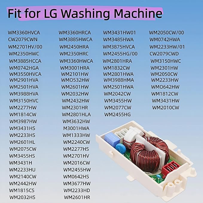 Upgraded 6201EC1006T Noise Filter Assembly Fits for Washer & Dishwasher | Reduce Electromagnetic Noise | Easy Install | LZXQYMX