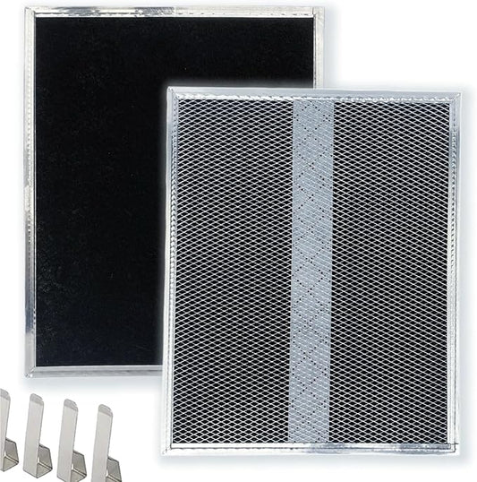 WB02X10707 S99010308 Charcoal Replacement Filter 10.8 X 13.3 X 0.1in Pack of 2 Compatible with Broan BPSF30 QS WS NON-Ducted Range Hood