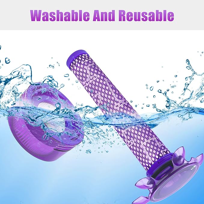 8 Pack Upgraded Replacement Filters for Dyson V8 V7 New Version SV37 SV25 V8 Animal Extra Cordless V8 FOCUS Mattress Vacuum Cleaner Replacement Parts Accessories,Replace Part 965661-05 & 967478-05
