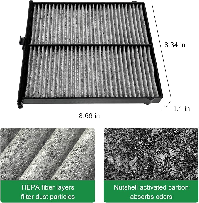 Capume 3PCS Cabin Engine Air Filter Kit Fits for 2014-2018 Mazda 3, 2014-2021 Mazda 6, 2013-2023 CX-5, Replacement for CA11259, CF11811, KD45-61-J6X, JMJ6XJMPE07