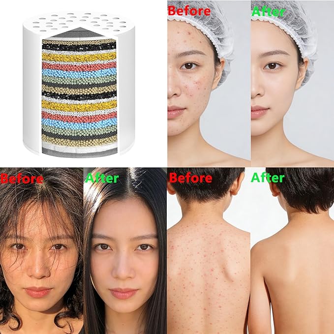 4 Pack 20 Stage Shower Filter Replacement Cartridge to Remove Chlorine Fluoride Heavy Metal, Shower Cartridge Filter for Hard Water, High Output Water Softener for Skin & Hair Healthy