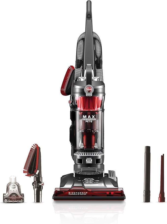 Hoover WindTunnel 3 Max Performance Pet Bagless Vacuum Cleaner, Corded Upright Vac, HEPA Media Filtration, Quick Pass Brushroll, Corded Vacuum Cleaners for Home Use