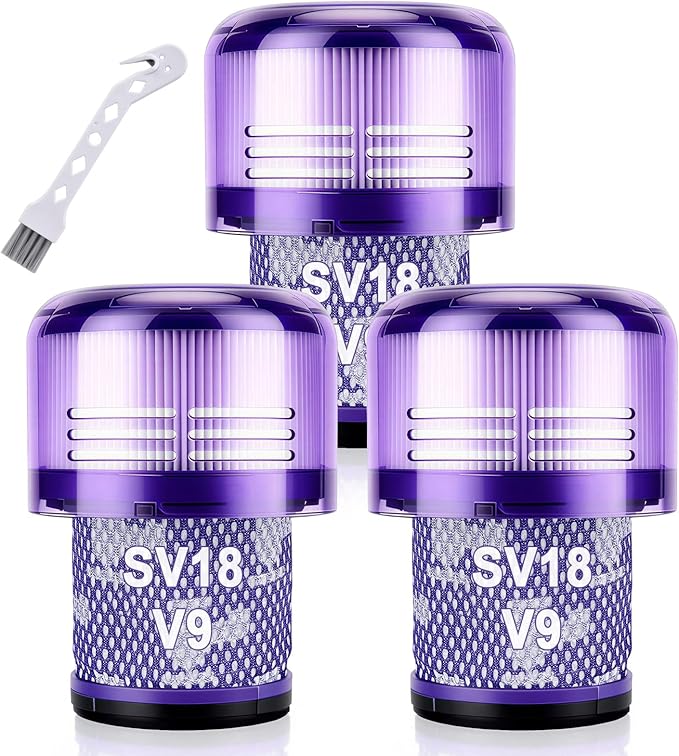 3Pack V9 SV18 Filter Replacement for Dyson V9 (SV57) SV18 Digital Slim Motorbar Submarine Cordless Vacuum Cleaner,Part #970612-01