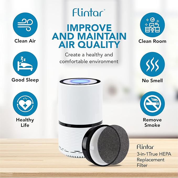 LV-H132 Replacement Filter, Compatible with Levoit LV-H132 Air Purifier, H13 Grade Filtration and Activated Carbon Filter for odor removal, Part # LV-H132-RF, 2-Pack