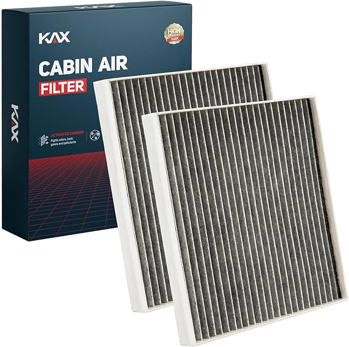 KAX HEPA Cabin Air Filter with Activated Carbon, CF12160 Replacement for Tucson, Sportage, Kona, Soul, Seltos, Venue, Veloster, Veloster N, Kona N, Soul EV, Pack of 2