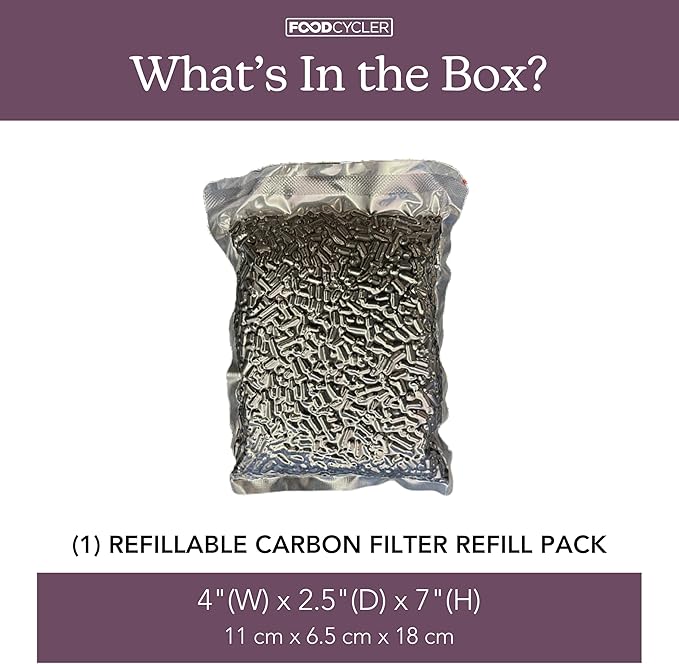 FoodCycler Carbon Filter Replacement for Eco 3 & Eco 5 - Eliminate Odors & Maintain Performance - Odor Control, Food Waste Disposal, Long-Lasting Carbon Filter, Easy to Install (1-pack)