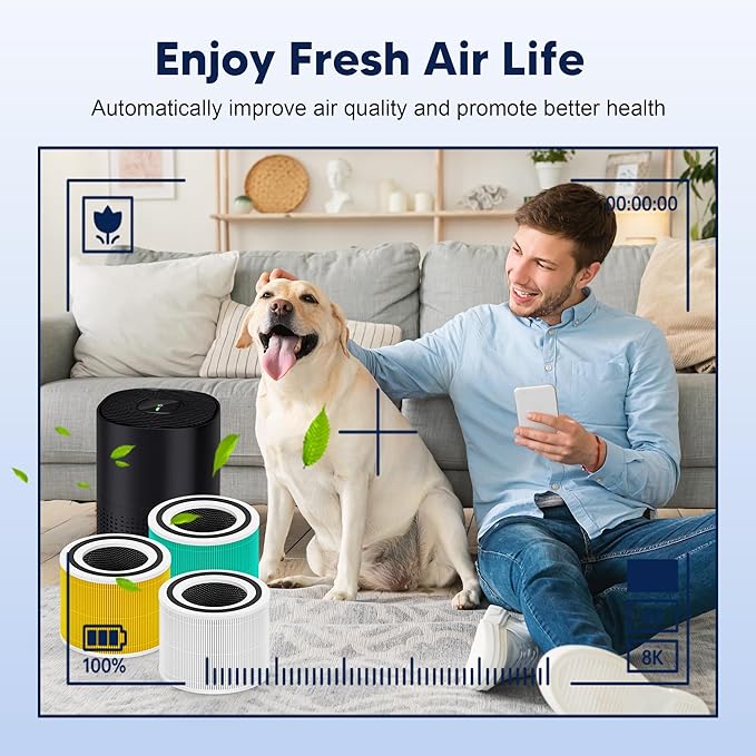 240 Replacement Filter Compatible with 240 Air Purifier, 3-in-1 High-Efficiency Filtration with Activated Carbon for Air Pollutants, Odor and Smoke, 2 Pack, White, For Home Office Livingroom Bedroom