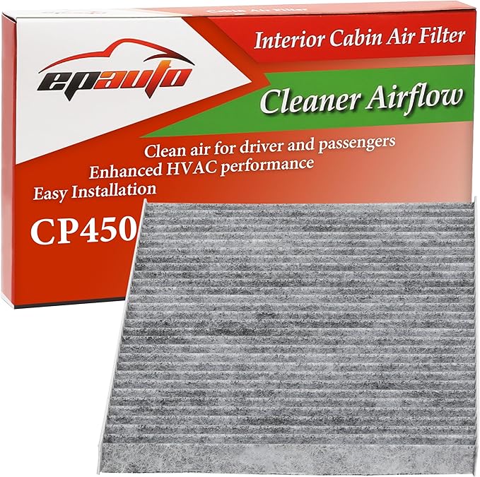 EPAuto CP450 (CF12450) Cabin Air Filter with Activated Carbon, Replacement for Jeep Gladiator Gas (2020-2025), Wrangler Gas and Hybrid (2018-2025)