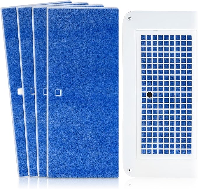 6” x 14” RV AC Filter Air Filter Unit Compatible with Coleman Mach Air Conditioner - 4 Pack Replacement RV Filter Merv 6 AC Unit with Center Square Hole for Camper Motorhome Grille Vent, Blue