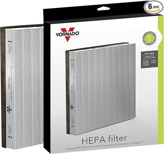 Vornado MD1-0022 Air Purifier Filter, 1 Count, White (Pack of 6)