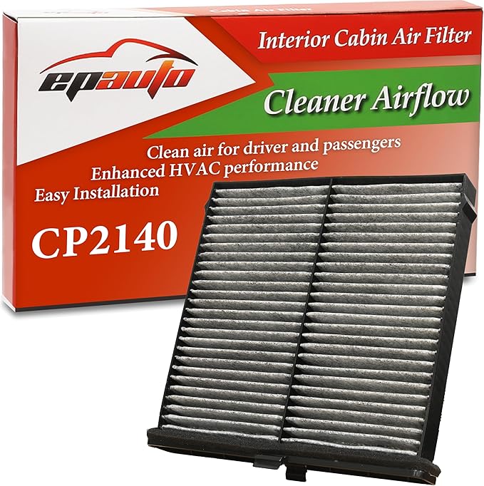 EPAuto CP2140 (CF12140) Cabin Air Filter with Activated Carbon, Compatible with Toyota Yaris, Yaris iA, Yaris R (2017–2021), Mazda 2 (2018-2025), CX-3 (2016–2024), Scion iA (2016)
