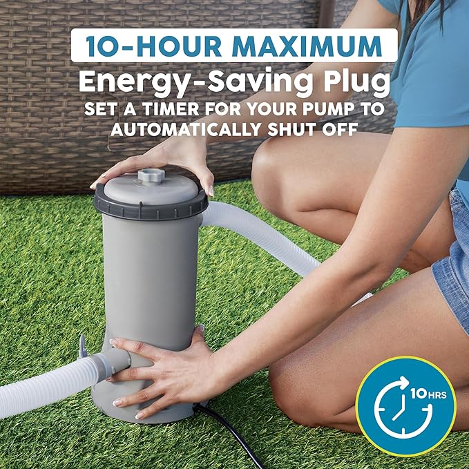 Bestway 1,000 GPH Filter Pump for Above Ground Swimming Pool with Type III-A/C Cartridge