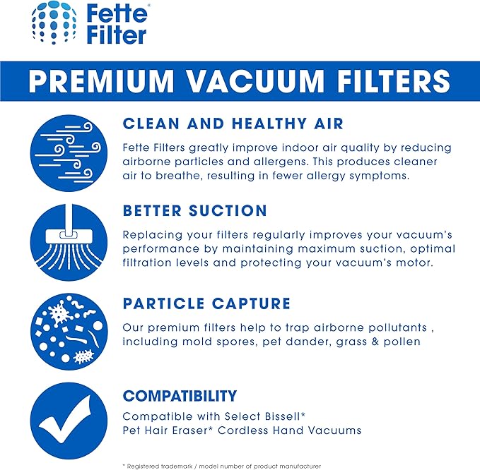 Fette Filter - Foam Vacuum Filters Compatible with Shark Rotator Professional Lift-Away NV500, NV501, NV502, NV505, NV510, NV552, UV560. Compare to # XHF500 & XFF500. (2 Hepa 4 Foam)