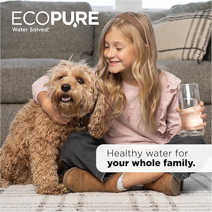 EcoPure ECOP20 2 Stage Under Sink Water Filter System – NSF-Certified to Reduce 58 Contaminants – Clean Drinking Water – Easy Filter Changes – Includes Chrome Faucet & Filters