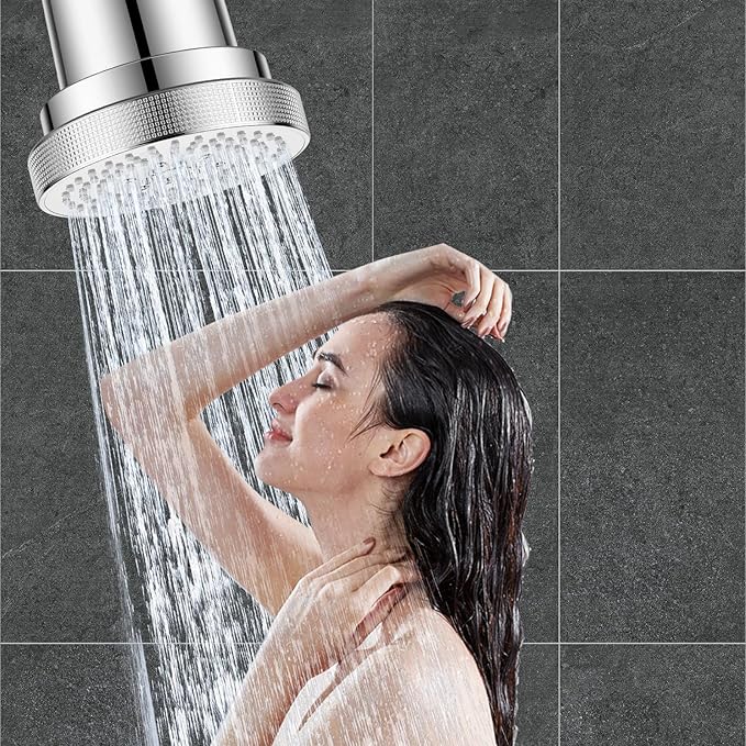 NSF Certified Filtered Shower Head with KDF-55, High Pressure 3 Spray Modes Showerhead Water Softener for Hard Water, Remove Chlorine & Impurities for Softer Skin and Hair, Chrome