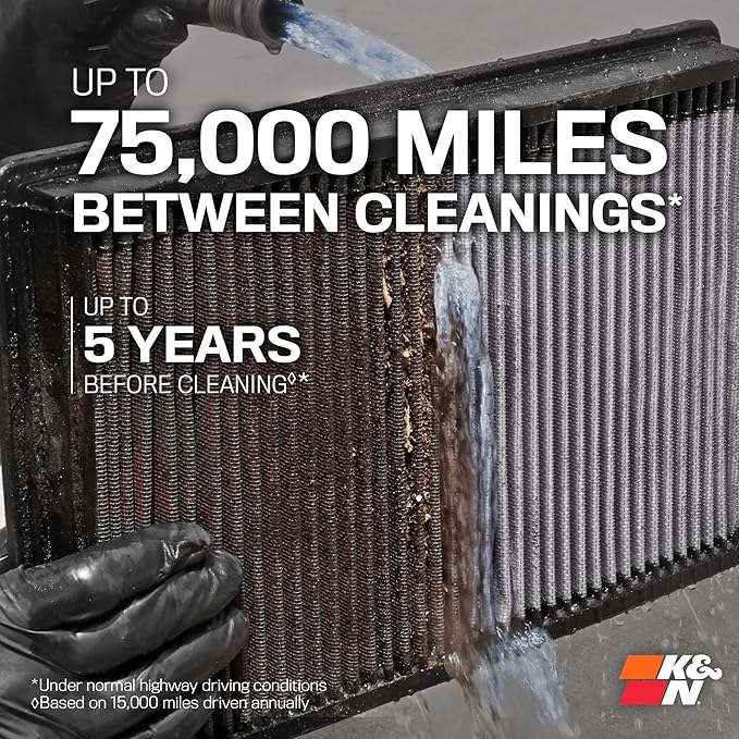 K&N High-Flow Original Lifetime Engine Air Filter: Increase Power: Premium, Washable: Compatible with 2000-2010 Lexus/Toyota: GX470, 4Runner, land Cruiser, Sequioa, Tundra, 33-2144