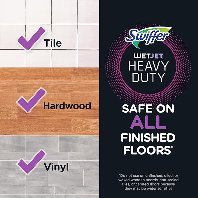 Swiffer Wetjet Hardwood Floor Cleaner Spray Mop Pad Refill, 12 Count (Pack of 4)