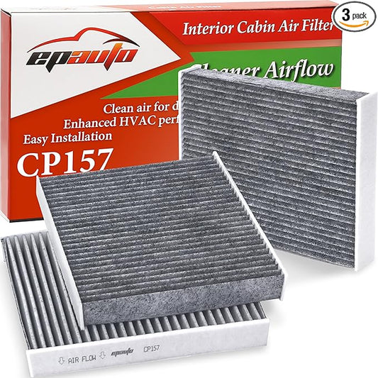 EPAuto CP157 (CF12157) Replacement made for Toyota/Mazda/Subaru Cabin Air Filter includes Activated Carbon - 3 Packs