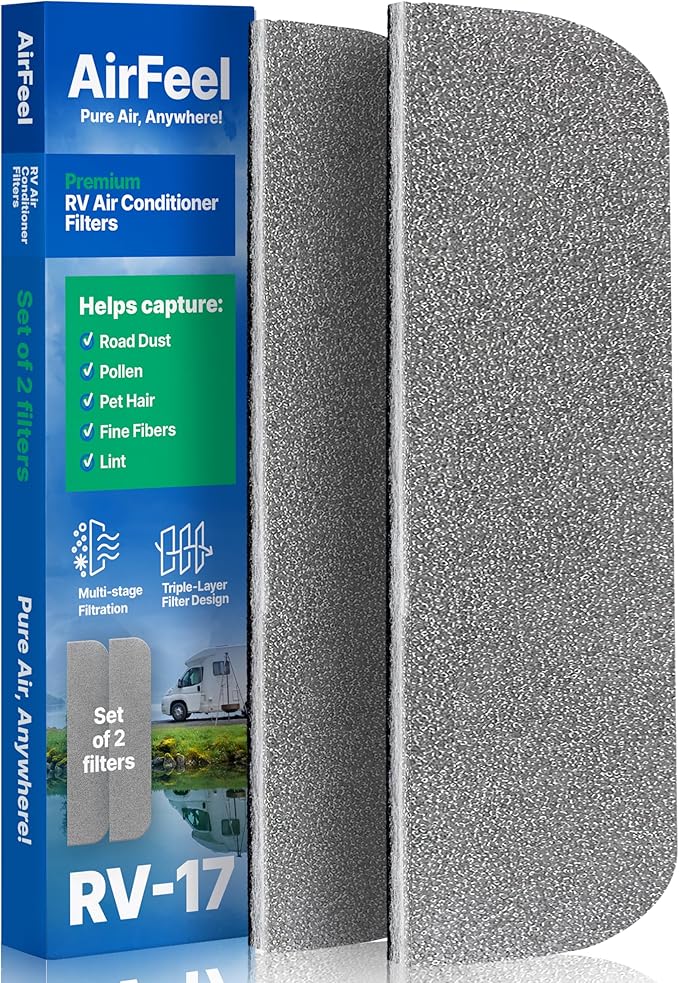 Premium RV AC Filter Replacement - 4"x16" inch - Triple-Stage Filters for Coleman Mach RV Air Conditioner - Compatible with Ceiling Units 9430, 9630 - for Camper, Motorhome, Travel Trailer - 2 Filters