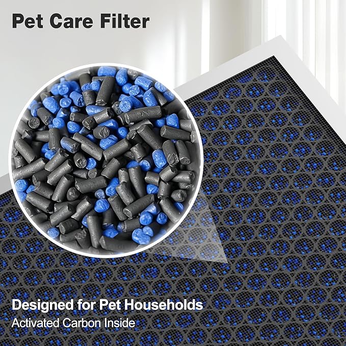 KNKA Genuine Air Purifier Replacement Filter for APH4000, 2-Pack HEPA & Activated Carbon Filters, Captures Pet Dander, Pet Odors, Allergens, Dust & Pollen, Pet Care Filter – Blue