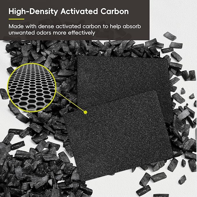 EKO Odor Filter Refills for Food Waste Bin and Compost Bin, Activated Carbon Deodorizer, Small Replacement Filters, Pack of 12