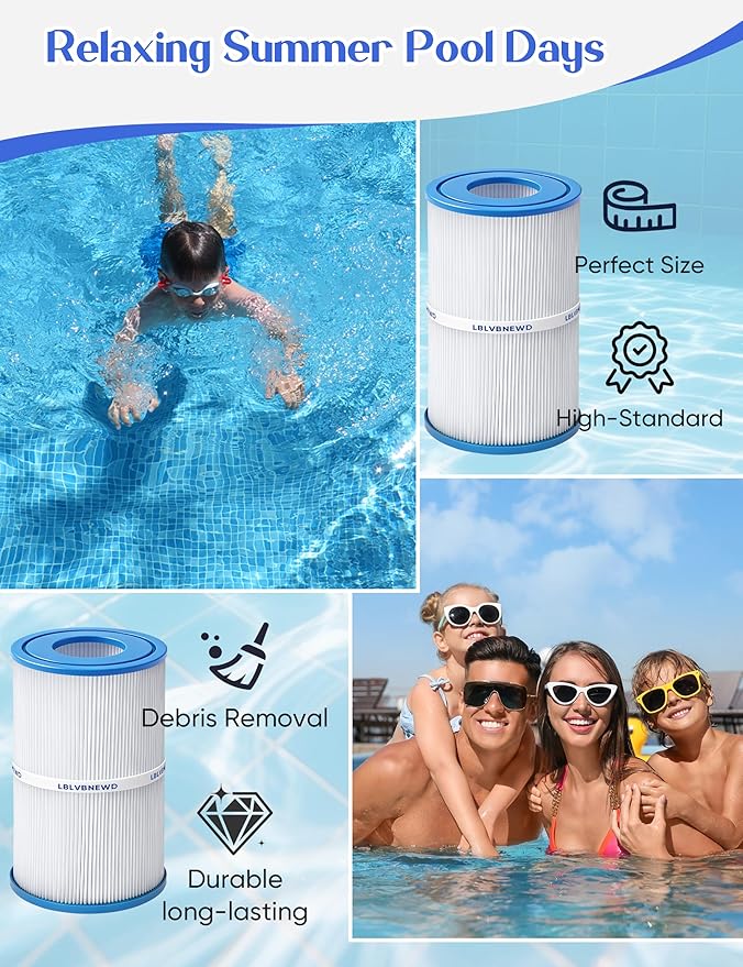 30 sq.ft PDM30 Oval Filter Spa Filter Compatible with Dream Maker 461269, Filbur FC9940M and Odyssey, Big EZ, EZL, Crossover 730L, 730S Hot Tub Filter Cartridge - 2 Packs