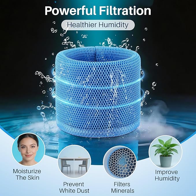 774S Humidifier Wick Filter Compatible with DREO Evaporative Humidifier for Bedroom, Cleanable Filters for Hard Water, 3D Multi-Layer Mesh Design, Improve Humidification Efficiency(2 Pack)