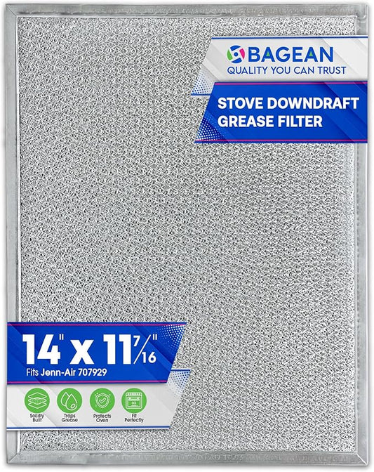 Bagean Downdraft Stovetop Filter Replacement 14” x 11.4” 707929 Compatible with Jenn Air Filter Downdraft - Grease Cooktop Screen Fits Jenair Stove Filters - Blocks Grease & Protecting the Oven (1-Pk)