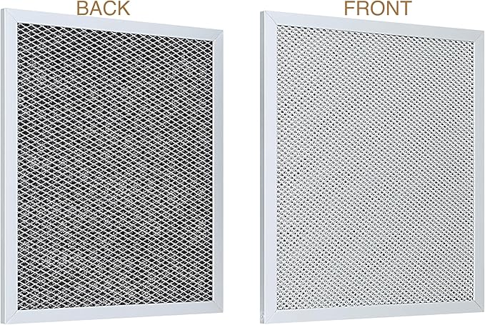 SunnyPoint Range Hood Replacement Filter - 8.75" x 10.5" x 0.37", Universal Aluminum Mesh and Charcoal Carbon Combo Filter, Compatible with Broan Nutone 6105C, 41F, 97005687, and 97007696 (Set of 1)