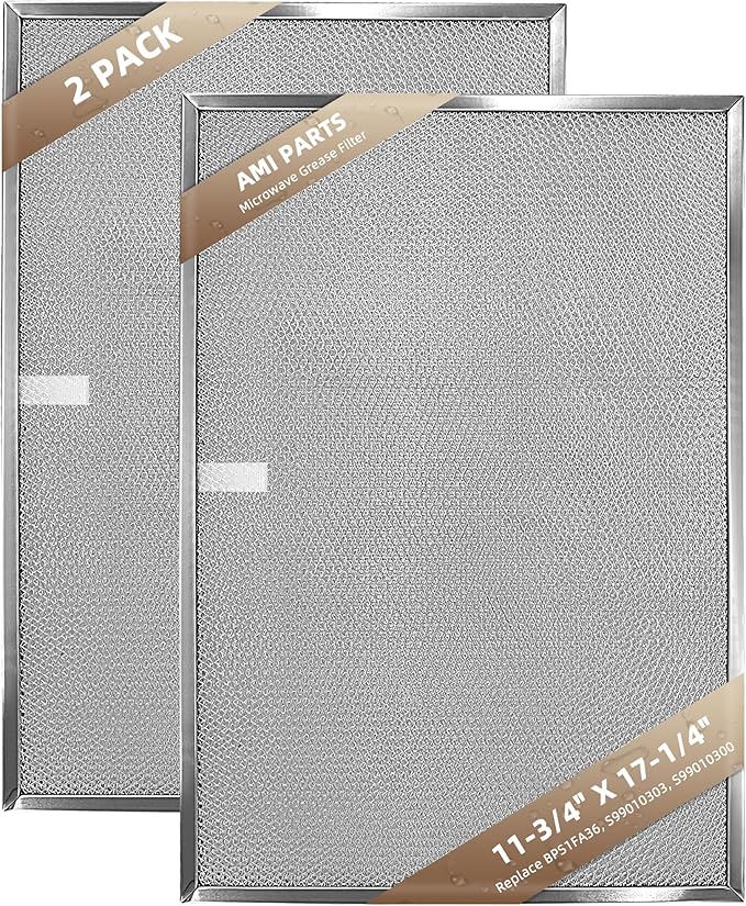 BPS1FA36 Aluminum Range Hood Filter 11-3/4" X 17-1/4" X 3/8" Compatible With B-roan Range Hood Filter 36" WS1 & QS1 & WS2 Series and Sears 5260-36" Series by AMI PARTS (2 Packs)