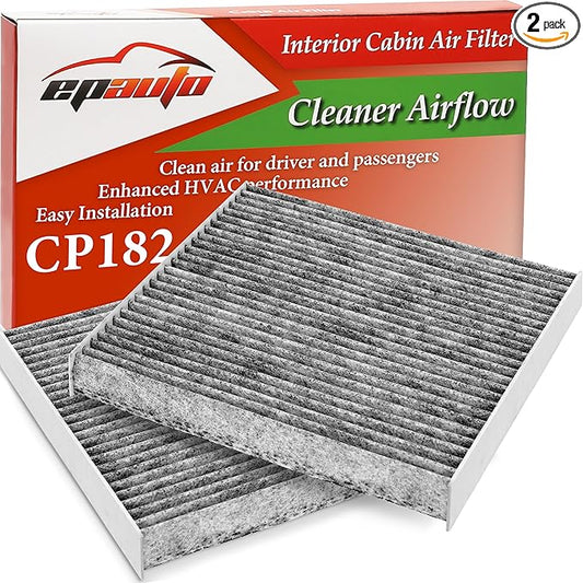 [2-Pack] EPAuto CP182 (CF11182) Cabin Air Filter Replacement for Honda Accord, Civic, CR-V, Fit, HR-V, Insight, Odyssey, Pilot, CR-Z, Clarity;Acura Integra,MDX,RDX,TLX - Fits Select Models 2009-2025