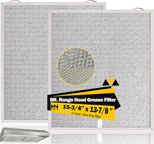 S99010430-002 Compatible Broan Range Hood Filter - 15-3/4" x 13-7/8" - 2 Pack Nutone Range Hood Filter Replacement