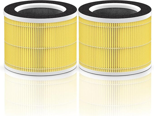 RP-AP088-F1 Compatible with RENPHO Air Purifier Replacement Filter RP-AP088W RP-AP088 RP-AP088B, 5-Stage H13 True HEPA Filters w/Activated Carbon Filtration for Pet Allergy, Yellow 2-Pack