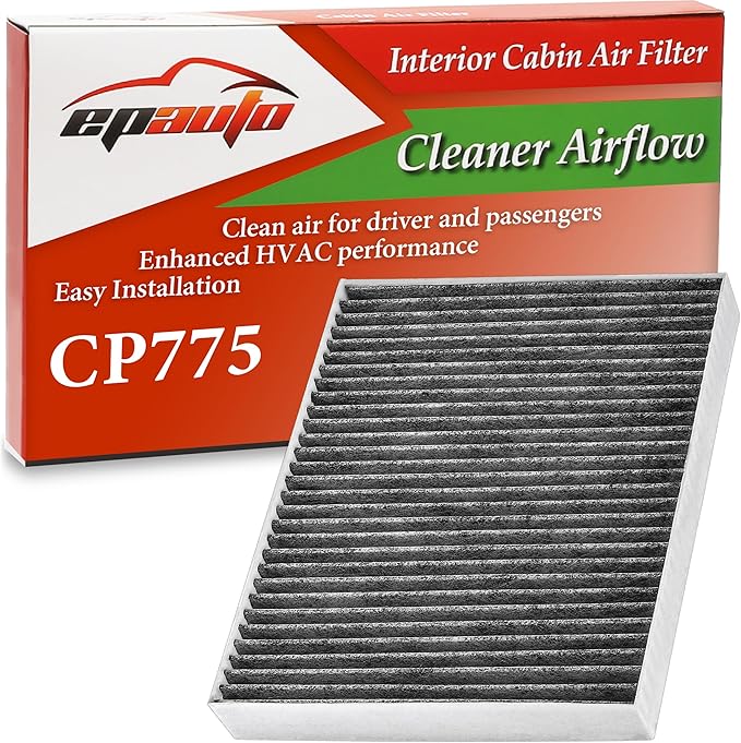 EPAuto CP775 (CF10775) Cabin Air Filter includes Activated Carbon Replacement for Chevrolet Cruze, Malibu, Sonic, Spark, Trax,Volt,Cadillac SRX, ELR,Buick Cascada,Encore - Fits Select Models 2010-2022