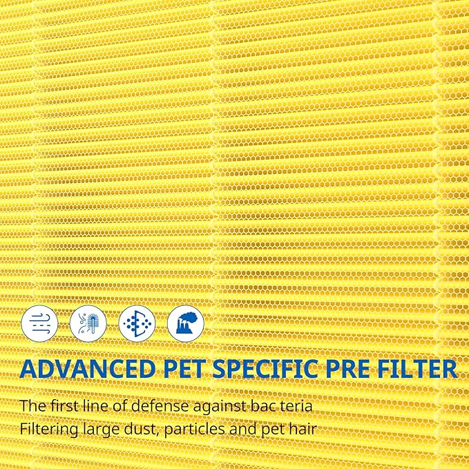 G3 Pet Care Filter Compatible with AMEIFU G3 Sferf-30 (FXAP2W) Air Purifier For VEWIOR ClearAir-A3 Air Purifier Filter For Tailulu HQZZ-260 3-IN-1 HEPA Yellow, 2 Pack