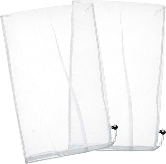 U.S. Pool Supply Fine Mesh Filter Bags for Leaf Vacuum Pool Cleaners, 2 Pack - 12" x 20" Replacement Net Bags, Pull-N-Lock Cord, Holds Leaves & Debris - Universal Fit, Leaf Terminator, Eater, Gulper