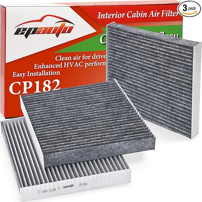 [3-Pack] EPAuto CP182 (CF11182) Cabin Air Filter Replacement for Honda Accord, Civic, CR-V, Fit, HR-V, Insight, Odyssey, Pilot, CR-Z, Clarity;Acura Integra,MDX,RDX,TLX - Fits Select Models 2009-2025