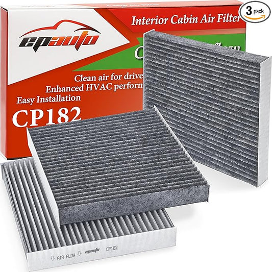 [3-Pack] EPAuto CP182 (CF11182) Cabin Air Filter Replacement for Honda Accord, Civic, CR-V, Fit, HR-V, Insight, Odyssey, Pilot, CR-Z, Clarity;Acura Integra,MDX,RDX,TLX - Fits Select Models 2009-2025