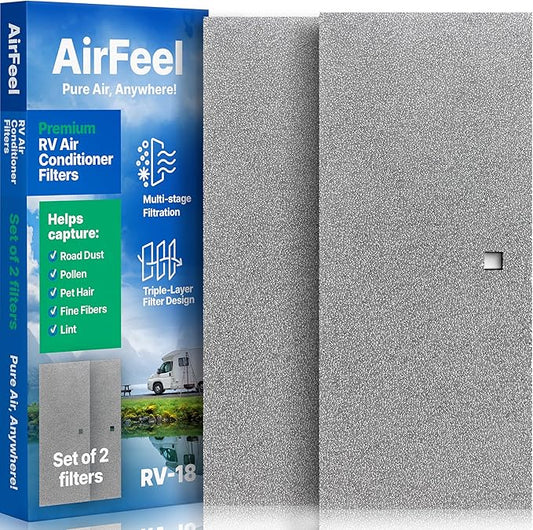 Premium RV AC Filter Replacement - Triple-Stage Air Filters for Coleman Mach RV Air Conditioner - 6"x14" AC Filters for Camper, Motorhome, Travel Trailer, RV Fifth Wheel Must Haves Parts - 2 Filters